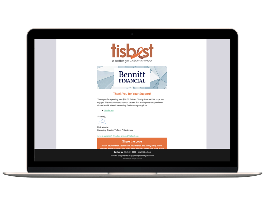 After sending your clients, colleagues and business associates your branded corporate gifts, you can send them a branded follow-up email as well.