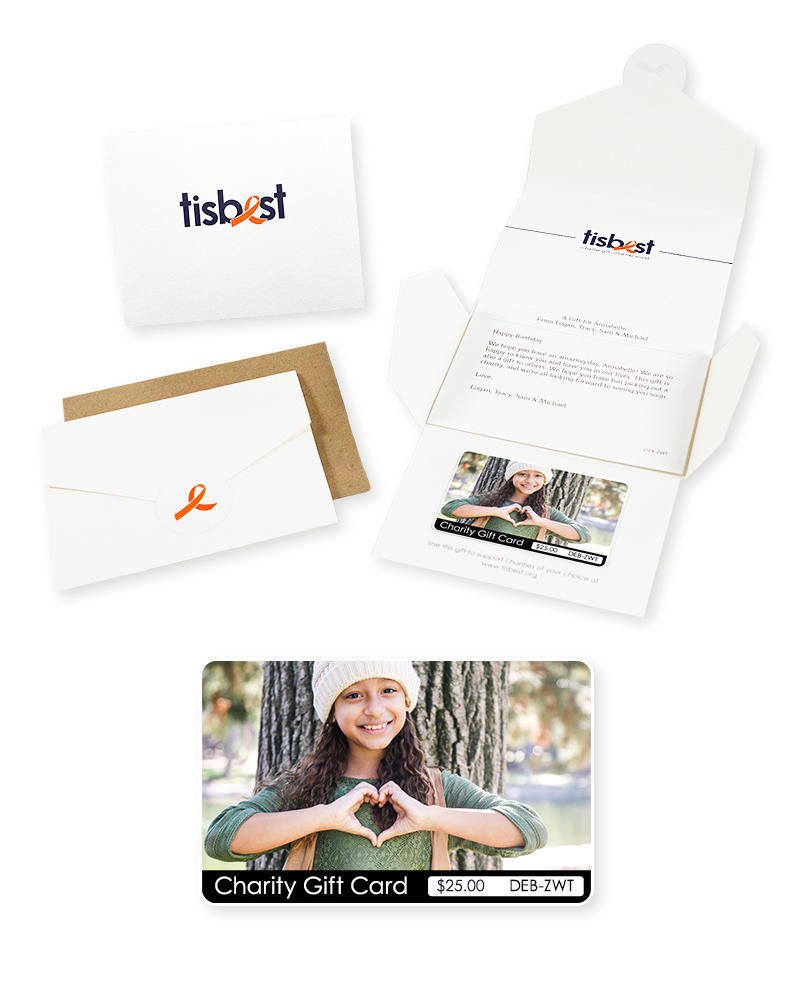 Customize your TisBest Charity Gift Card.