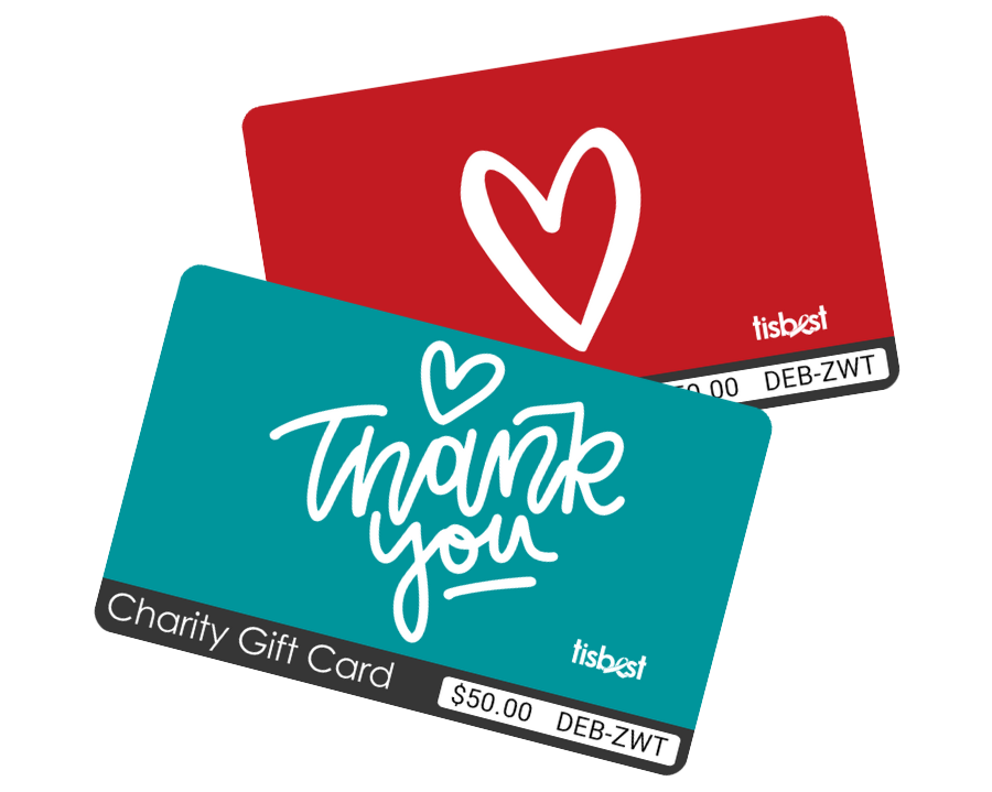 TisBest Charity Gift Cards make the perfect gift for any occasion. 