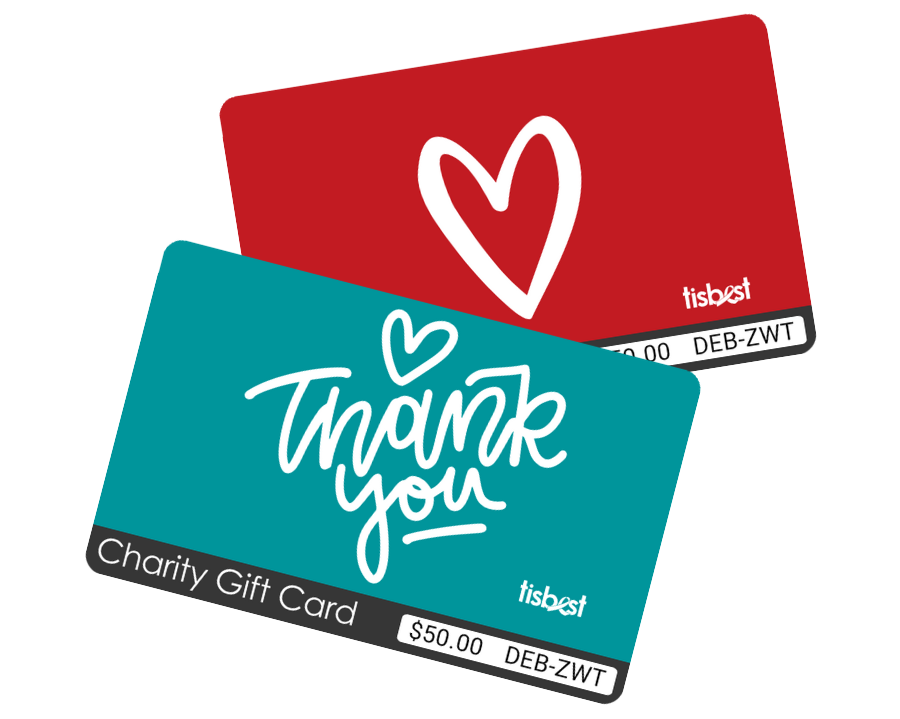 TisBest Charity Gift Cards make the perfect gift for any occasion.