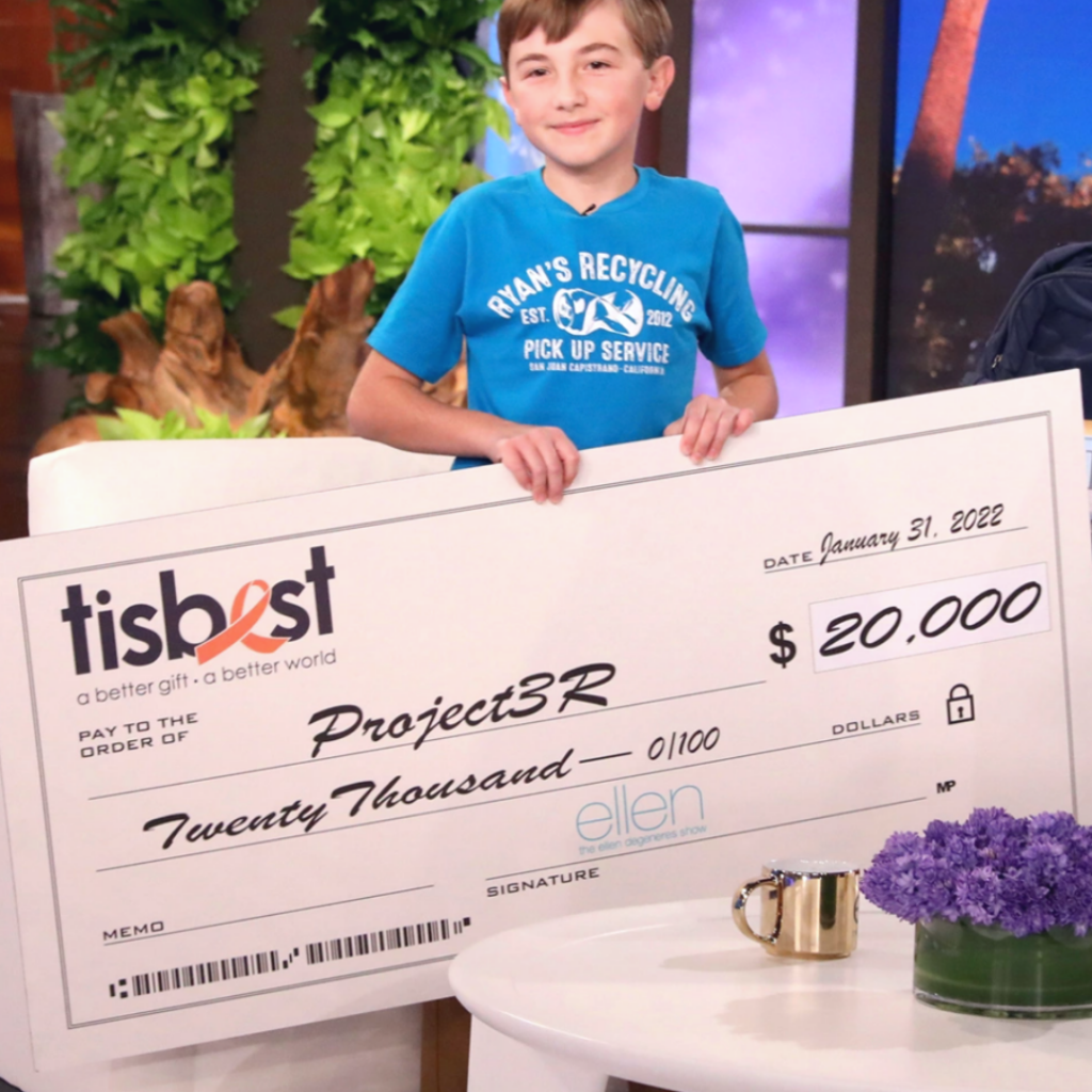 The Ellen DeGeneres Show partnered with TisBest Philanthropy to give Ryan Hickman a check for $20K!
