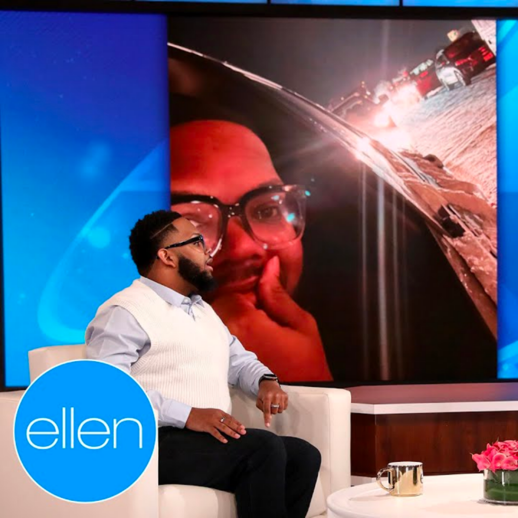 Uber Driver Davante Williams appears as a guest on The Ellen DeGeneres Show.