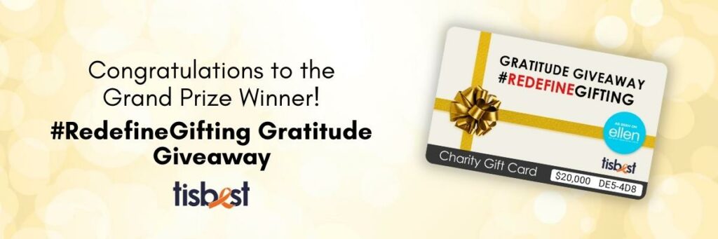 Congratulations to the Grand Prize Winner of our #RedefineGifting Gratitude Giveaway! 