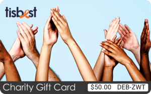 A TisBest Charity Gift Card featuring a teamwork inspired design.