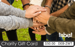 A TisBest Charity Gift Card featuring an uplifting teamwork inspired theme.