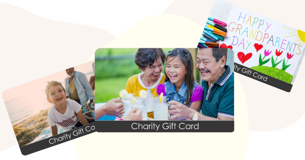 TisBest Charity Gift Cards are customizable and make wonderful personalized Grandparents Day Gifts.