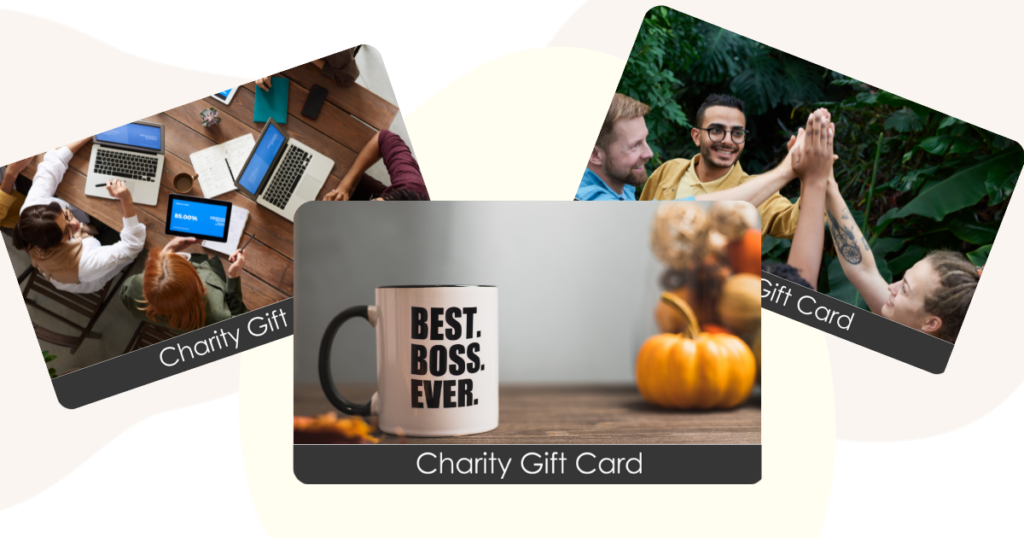 TisBest Charity Gift Cards are customizable and make the perfect Boss's Day gift ideas.